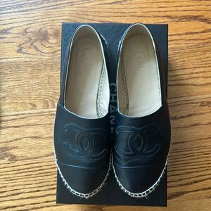black chanel espadrilles size 38